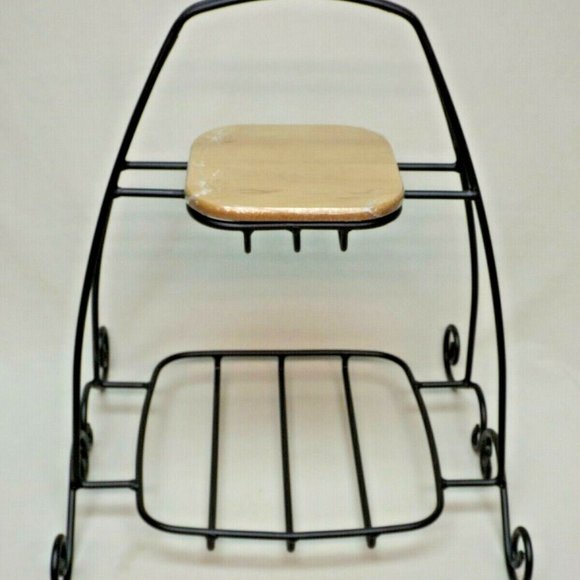 Longaberger W.I. Holiday Stand Wood Shelf Soft Square Dinner Plate & Small Bowl - Picture 3 of 14